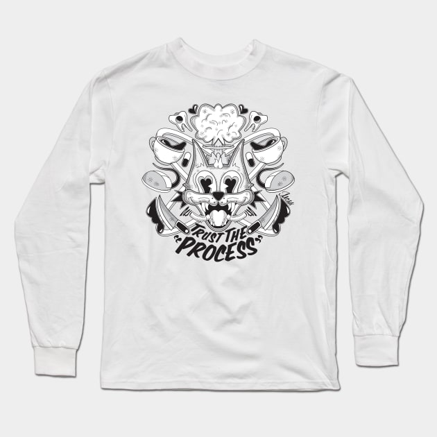 "Trust the Process" white shirt Long Sleeve T-Shirt by Mess By Design 